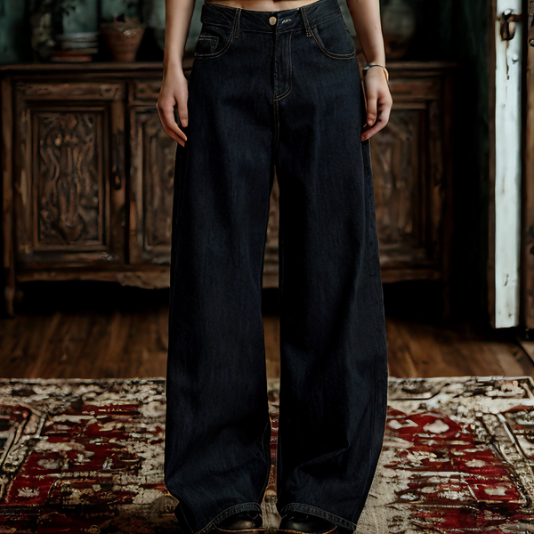 Dustybrim Deep Indigo Loose Straight-Leg Jeans