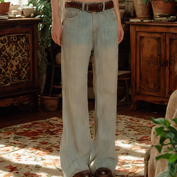 Dustybrim American Vintage Pinstripe Flare Jeans