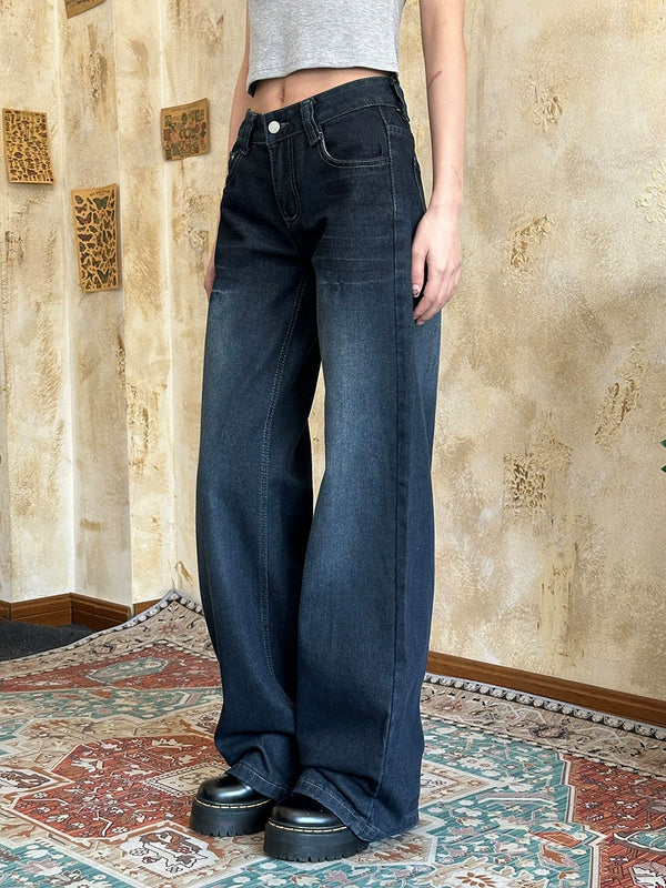 Dustybrim Vintage Washed Loose-Fit Straight-Leg Jeans