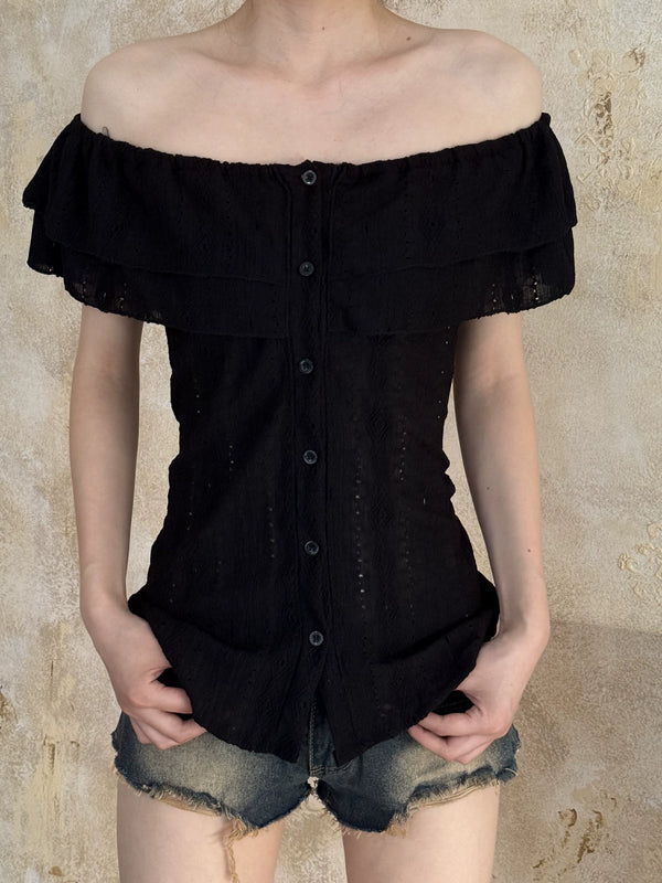 Dustybrim French-Inspired Off-the-Shoulder Blouse